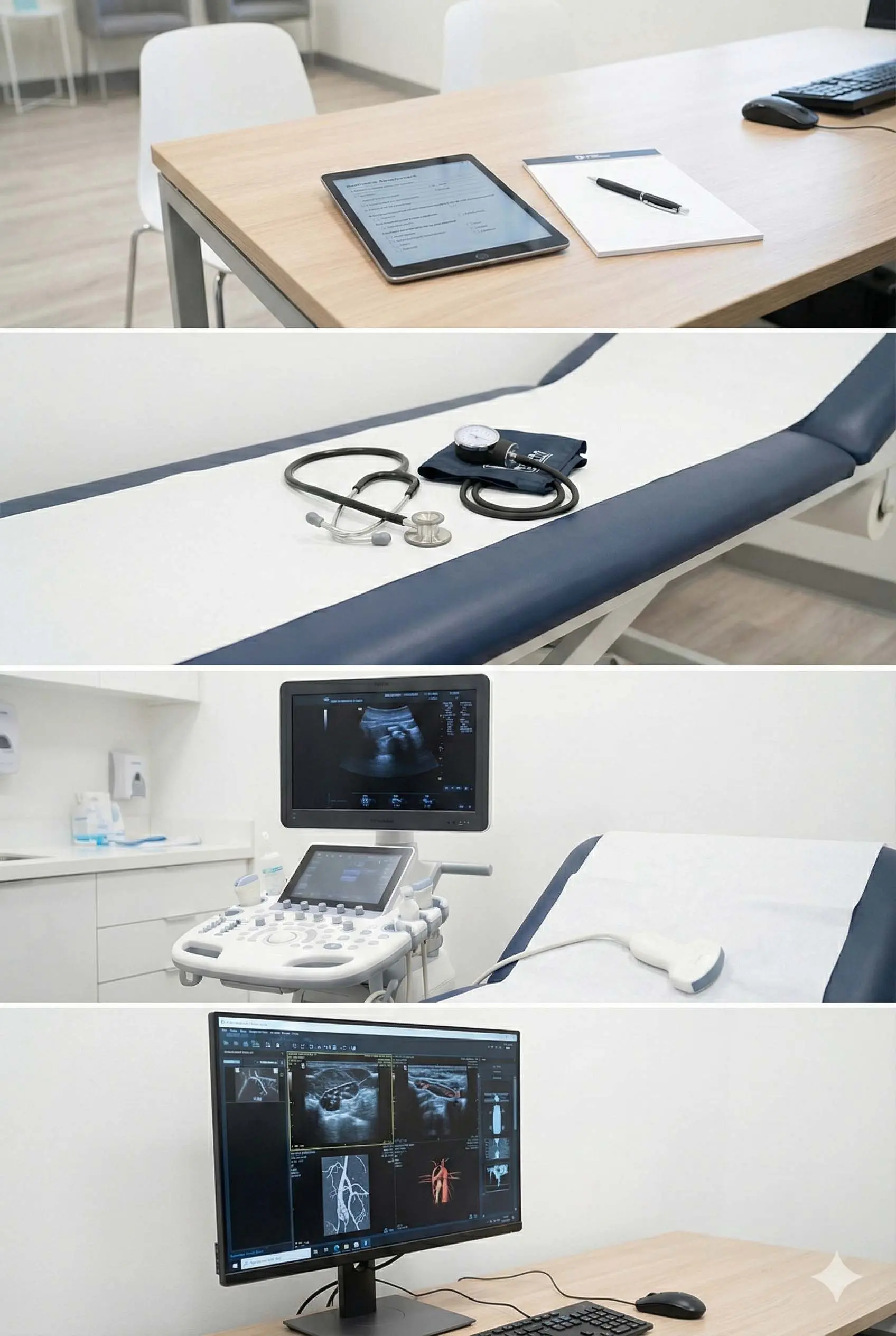 Vorbereitung und Ultraschall-Diagnostik beim Gefäß-Check-up